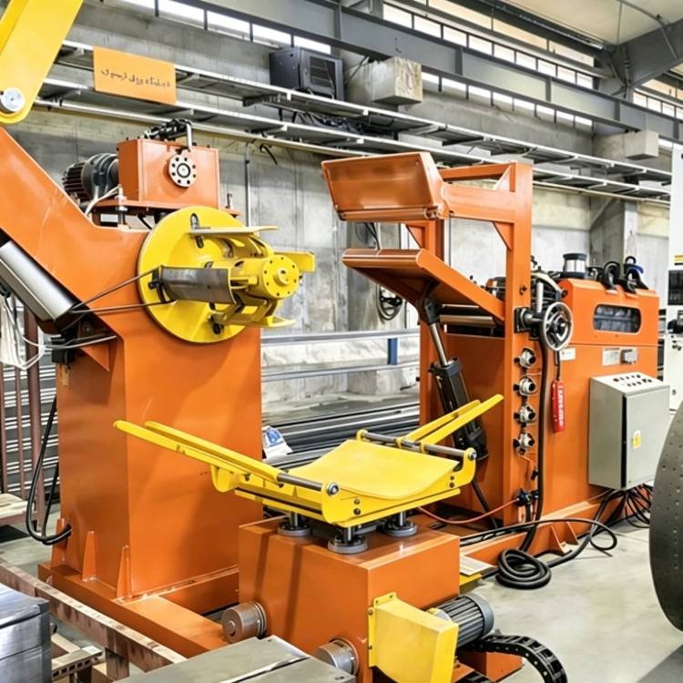 Shelf Rack Roll Forming Machine, a high-precision industrial equipment specialized in mass production of shelf rack uprights. The machine features a robust steel frame, integrated PLC control system with touchscreen interface, and multi-station forming rolls, showing its compact and professional structure. It is widely used in manufacturing high-quality structural components for industrial warehouses, commercial storage racks and logistics centers, with stable performance and high production efficiency.