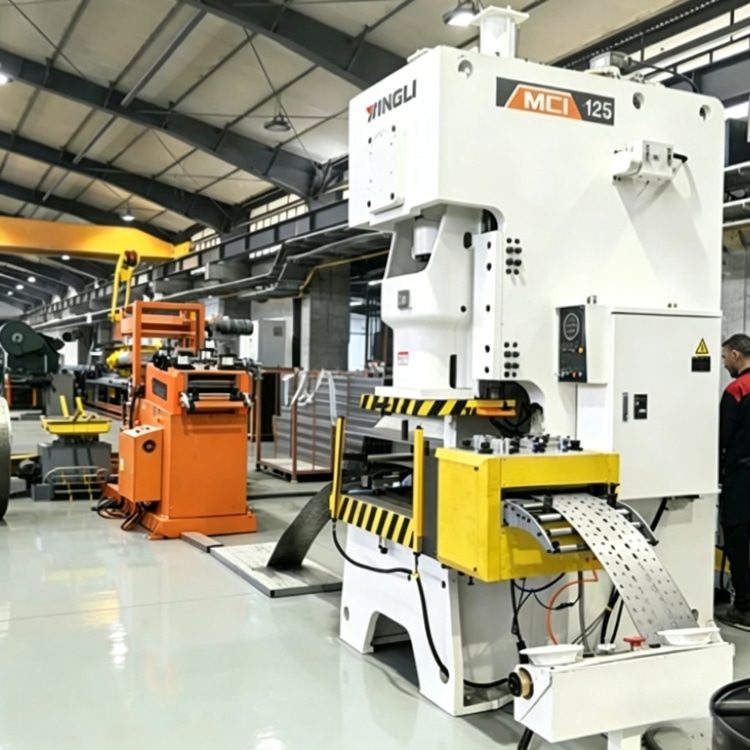 Shelf Rack Roll Forming Machine, a high-precision industrial equipment specialized in mass production of shelf rack uprights. The machine features a robust steel frame, integrated PLC control system with touchscreen interface, and multi-station forming rolls, showing its compact and professional structure. It is widely used in manufacturing high-quality structural components for industrial warehouses, commercial storage racks and logistics centers, with stable performance and high production efficiency.