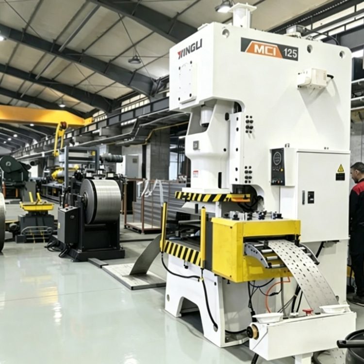 Shelf Rack Roll Forming Machine, a high-precision industrial equipment specialized in mass production of shelf rack uprights. The machine features a robust steel frame, integrated PLC control system with touchscreen interface, and multi-station forming rolls, showing its compact and professional structure. It is widely used in manufacturing high-quality structural components for industrial warehouses, commercial storage racks and logistics centers, with stable performance and high production efficiency.