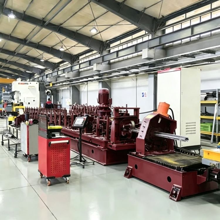 Parameter Specification Machine Type Shelf Rack Roll Forming Machine Material Thickness 1.0 ~ 3.5 mm Material Width 50 ~ 250 mm Forming Stations 12 ~ 20 stations Max Forming Speed 10 ~ 18 m/min Decoiler Manual / Hydraulic / Motorized Cutting Method Flying Cut / Hydraulic Shear Drive System Electric / PLC Control Power 20 ~ 35 kW Machine Dimensions (L×W×H) 10–14 m × 1.5 m × 1.8 m Machine Weight 7 ~ 14 tons Tolerance ±1 mm Suitable Material Cold Rolled Steel / Galvanized Steel Optional Features Automatic Punching,Stacking,Labeling